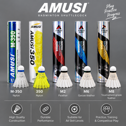 AMUSI Badminton Shuttlecock Sets Collection | Badminton Shuttlecock Set Badminton Training | Models RS01, PSP01, PSP01, RS02, RS03 | Badminton Training | Sports Accessory | Practice Shuttle