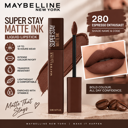 Maybelline New York SuperStay Lipstick Collection Matte Ink Liquid Crayon Long Lasting Lip Colour Shades