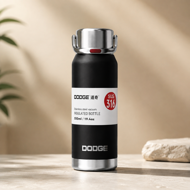 Dodge Stainless Steel Insulated Water Bottle & Travel Cup for Hot Cold Drinks 550ml  750ml