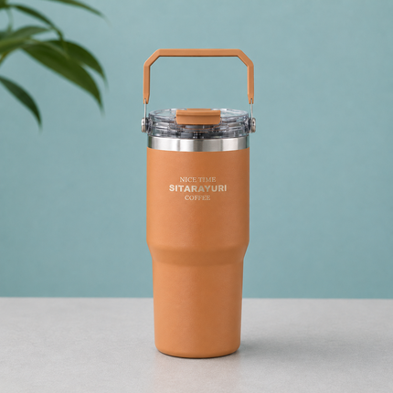 Sitarayuri Dual Drink Insulated Tumbler 600ml Hot Cold Coffee Tea Water Travel Cup Bottle