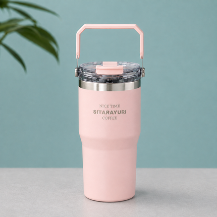 Sitarayuri Dual Drink Insulated Tumbler 600ml Hot Cold Coffee Tea Water Travel Cup Bottle