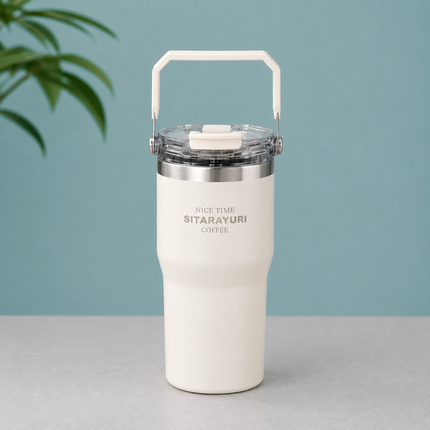 Sitarayuri Dual Drink Insulated Tumbler 600ml Hot Cold Coffee Tea Water Travel Cup Bottle