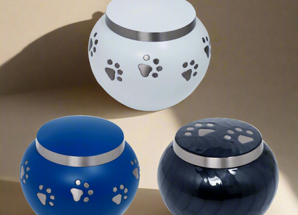 Royal Rapture Urn For Ashes Memorial Funeral Cremation Love Urns Decorative Paw Engraved Jar Pet Dog Cat 4" 6" (RPJM01)