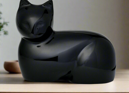 Royal Rapture Cat Kitty Figurine Pet Urn For Ashes Cremation Funeral Memorial Love Urns decorative Alloy 5" (RCM04)