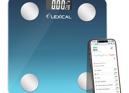 Lexical Scales Collection | Body Fat Scale With Bluetooth 3kg-180kg weight range, Kitchen Scale 1g-5000g Digital Scale | Models LBS-4372, LKS-4310 | Body Scale | Weight Scale | Accurate Weighing