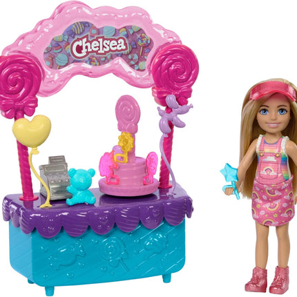Barbie Chelsea Lollipop Stand Playset – 10-Piece Set from Barbie & Stacie to the Rescue Movie with Doll & Accessories – HRM07