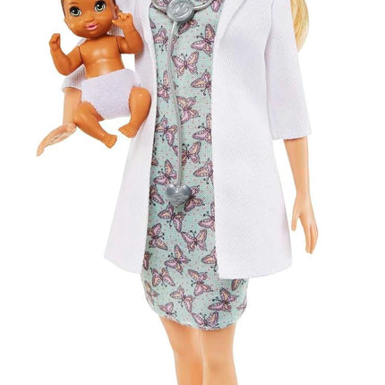 Barbie You Can Be Anything Doctor Doll – Blonde Fashion Doll in Medical Coat with Doctor Accessories, Career Role-Play Toy – GVK03