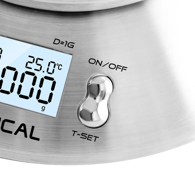 Lexical Germany LKS-4310 Digital Kitchen Scale | 5kg Food Weighing Scale with Stainless Steel Bowl | LCD Display | Timer & Temperature Sensor
