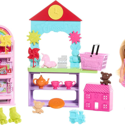 Barbie Chelsea You Can Be Toy Shop Playset – Blonde Doll with 20+ Accessories, Career Role-Play Toy Store Set – HNY59