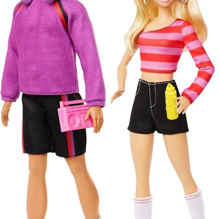 Barbie Fashionistas 65th Anniversary Set – 2 Ken Roller-Skating Fashion Dolls with 6 Accessories, Collectible Gift for Kids Ages 3+ – HXK90