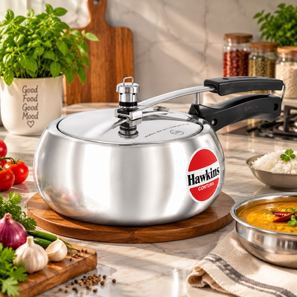 Hawkins Contura Aluminium Pressure Cooker 1.5L to 6.5L Silver Cooker for Gas and Electric Stove