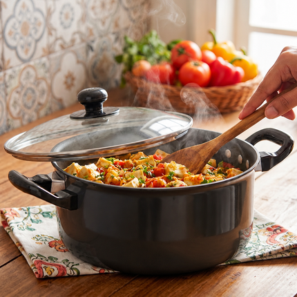 Hawkins Futura Hard Anodised Stewpot 2.25L 5L Aluminium Cookware + Lid