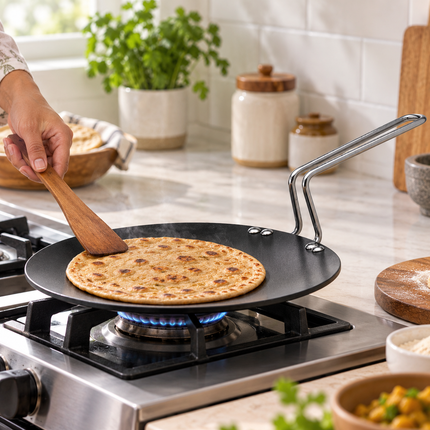 Hawkins Futura Non Stick Tava Black Steel Griddle Dosa Uttapam Roti Low Oil Cooking