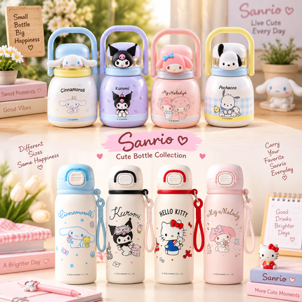 Character Design 500ml 600ml Insulated Stainless Steel Water Bottle School Office Travel Gift