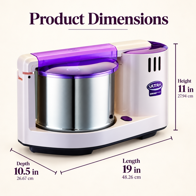 Ultra Grind Plus Gold 2L Table Top Wet Grinder 110V with Atta Kneader for Idli Dosa Batter