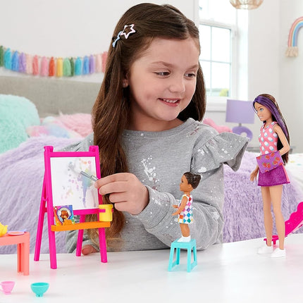 Barbie Skipper Babysitters Inc. Ultimate Daycare Playset – 3 Dolls, Bunk Beds, Color-Change Easel & 15+ Accessories – HND18