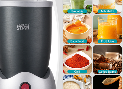 Winning Star Blenders Collection | 3-in-1 Portable Blender 0.95L 900W EU Plug Silver, 3-in-1 Portable Blender 0.95L 900W UK Plug Silver, 4-in-1 Blender 1.8L 600W EU Plug Silver, 4-in-1 Blender 1.8L 600W UK Plug Silver | Models ST-5557, ST-5557,...