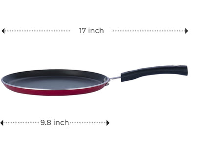 Vinod Non-Stick Dosa Tawa (Griddle) with Induction Base Aluminium Flat Tawa Gas & Induction Compatible Scratch Resistant Coating Even Heating | Sizes: 25cm, 28cm, 30cm