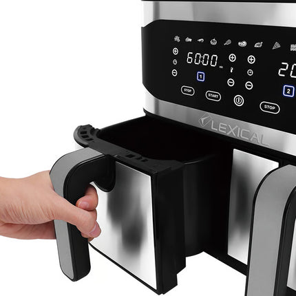 Lexical Germany Digital Air Fryer | 9L & 12L Capacity | Single & Double Basket Models | Touch Control | EU Plug