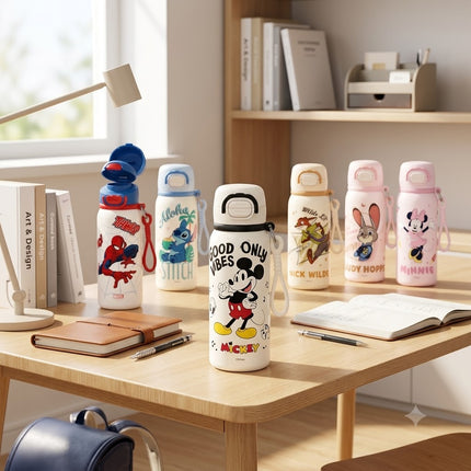 Character Design 500ml Insulated Bottle | Judy Hopps Mickey Minnie Stitch Travel Bottle