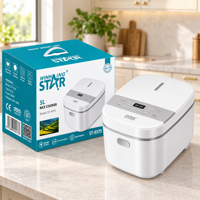 Winning Star Smart Rice Cooker 5L 1200W Electric Steamer Family Kitchen Appliance