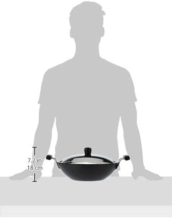 Hawkins Futura Hard Anodised Deep Fry Pan 2.5L 3.75L 5L 7.5L Stainless Steel Lid
