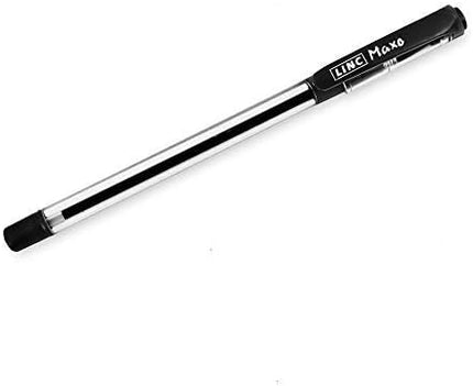 Linc Maxo Ballpoint Pens, BLACK, Pack of 10, Fine Point (0.7mm), Comfortable Grip, Everyday Pens for School Office Home Business