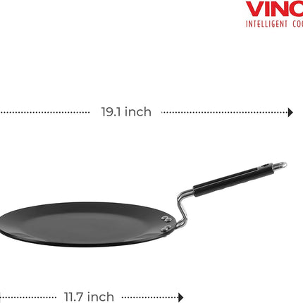 VINOD 28cm Hard Anodized Non-Stick Dosa Tawa Tava Roti Chapati Pancakes Griddle Pan