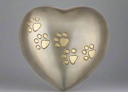 Royal Rapture Urn for ashes Paw Heart Funeral Cremation Memorial Keepsake Pet Dog Cat No Stand 6" (RHP03)