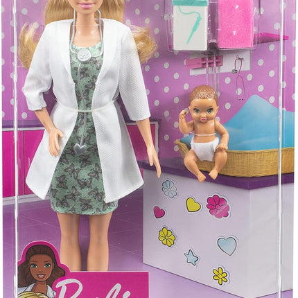 Barbie You Can Be Anything Doctor Doll – Blonde Fashion Doll in Medical Coat with Doctor Accessories, Career Role-Play Toy – GVK03