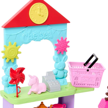 Barbie Chelsea You Can Be Toy Shop Playset – Blonde Doll with 20+ Accessories, Career Role-Play Toy Store Set – HNY59
