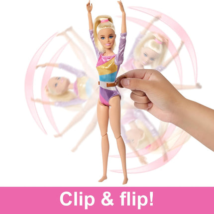 Barbie Gymnastics Doll & Playset – Blonde Barbie with Balance Beam, 10+ Accessories, You Can Be Anything Series – HRG52