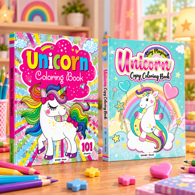 Unicorn Coloring Books for Kids Creative Art Activity Book Magical Designs