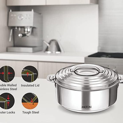 Milton Galaxia Insulated Stainless Steel Casserole 1.2L 2L 2.5L Lid