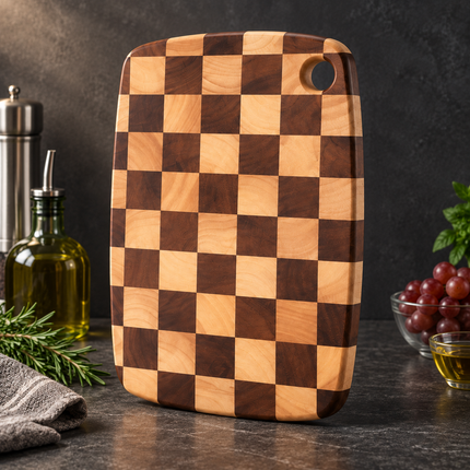 Solid Acacia Wood Chopping Boards Cutting Kitchen Prep Serving Board Checkerboard Collection