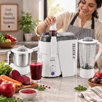 Sujata Powermatic Plus 900W Indian Juicer Mixer Grinder for Grinding Blending and Juice Extraction