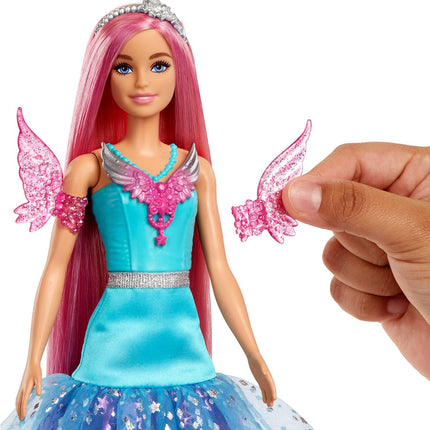 Barbie A Touch of Magic Malibu Doll – Fantasy Dress with 2 Pets (Butterfly & Kitty), 7-inch Long Pastel Pink Hair & Styling Accessories – JCW48