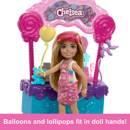 Barbie Chelsea Lollipop Stand Playset – 10-Piece Set from Barbie & Stacie to the Rescue Movie with Doll & Accessories – HRM07