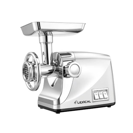 Lexical Germany 2000W Electric Meat Grinder | 2 Speeds | 3 Grinding Plates | Sausage & Kibbeh Maker | EU Plug