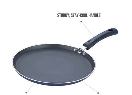 Vinod Non-Stick Dosa Tawa (Griddle) with Induction Base Aluminium Flat Tawa Gas & Induction Compatible Scratch Resistant Coating Even Heating | Sizes: 25cm, 28cm, 30cm