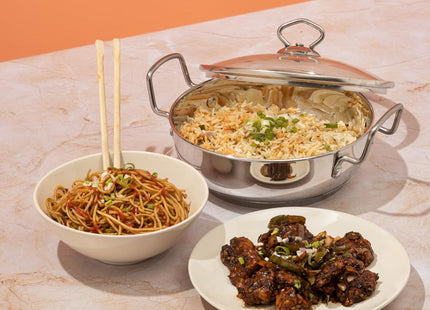Vinod Stainless Steel Kadai with Glass Lid