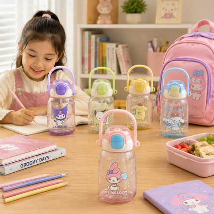 Character Design Dual-Drink Water Bottle with Carry Handle – 630ml & 700ml
