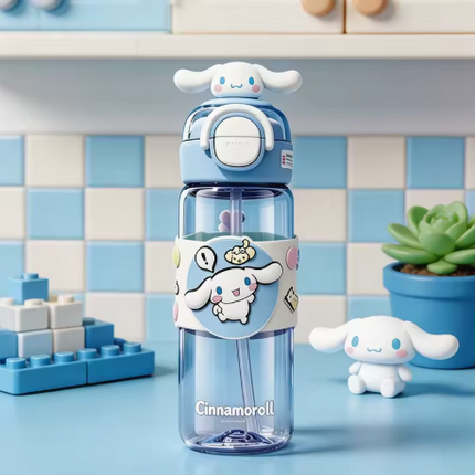 Character Design Dual-Drink Water Bottle with Carry Handle – 630ml & 700ml