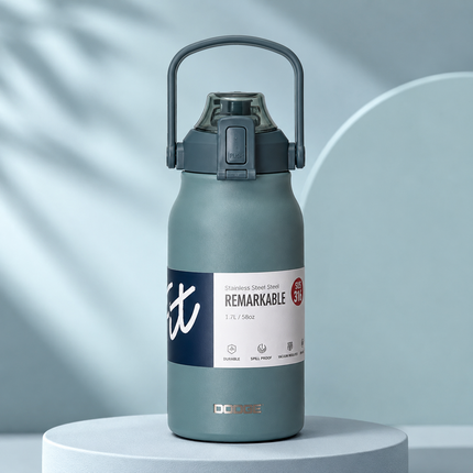 Dodge Stainless Steel Vacuum Flask 1.3L 1.7L | Hot Cold Travel Bottle