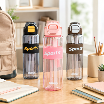 Dodge Plastic Sports Water Bottle 520ml 680ml 1.5L 2L Dual Drink Bottle