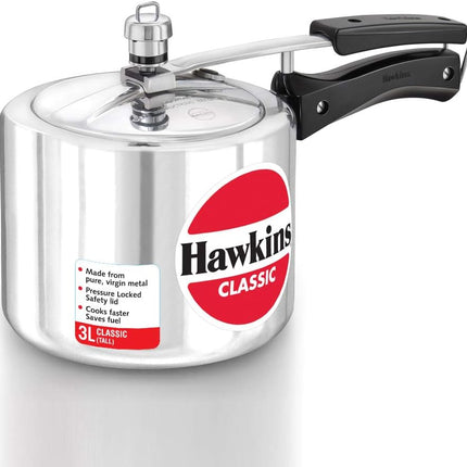 Hawkins Classic Aluminium Pressure Cooker 1.5L to 10L Silver Cooker with Pressure Regulator