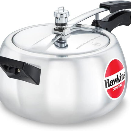 Hawkins Contura Aluminium Pressure Cooker 1.5L to 6.5L Silver Cooker for Gas and Electric Stove