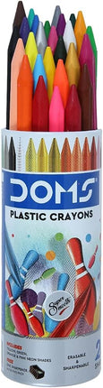 DOMS Plastic Crayon 28 Shades Round Tin