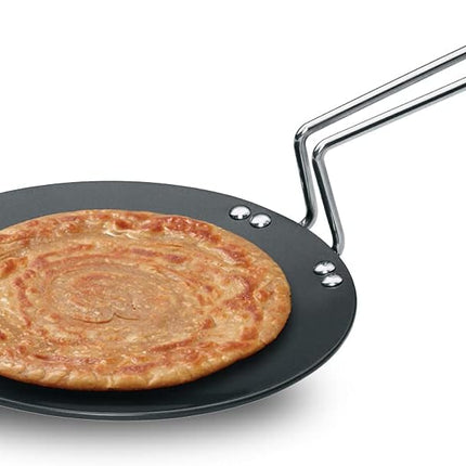 Futura by Hawkins Hard Anodised Concave Tawa for Roti Chapati Paratha with Steel Handle