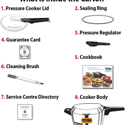 Hawkins Futura Stainless Steel Pressure Cooker 5.5L Inner Lid Induction Compatible Cooker